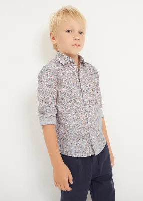 Mayoral L/s floral printed shirt for boy - Flowers