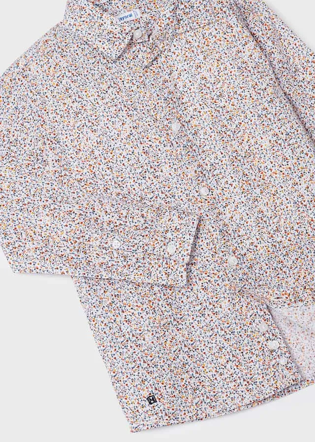 Mayoral L/s floral printed shirt for boy - Flowers