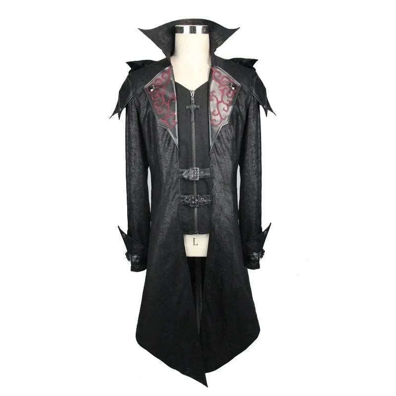 Men's Vintage Tailcoat With Leather Details