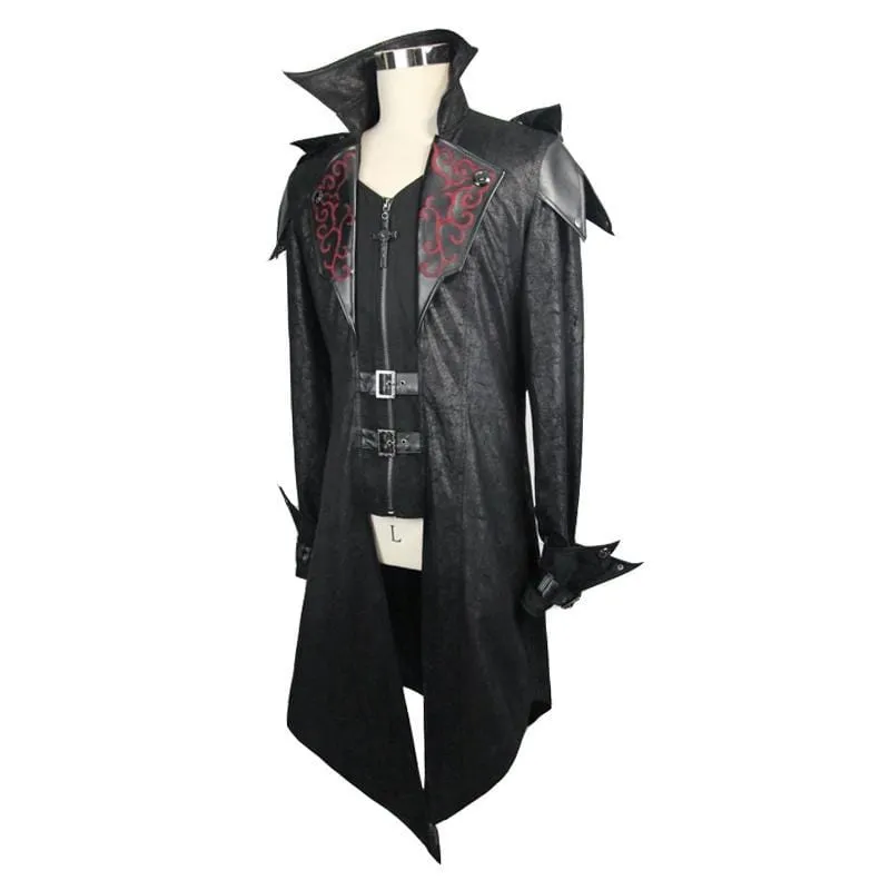 Men's Vintage Tailcoat With Leather Details