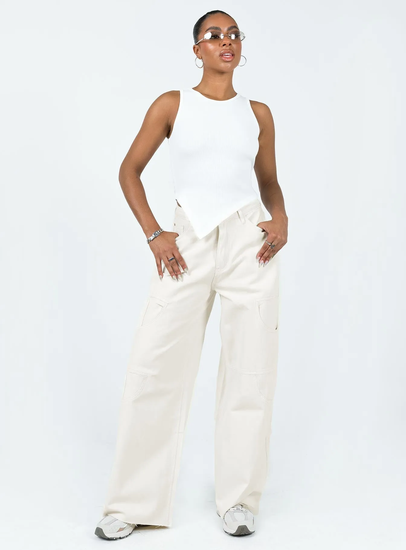 Meyer Wide Leg Jeans Beige