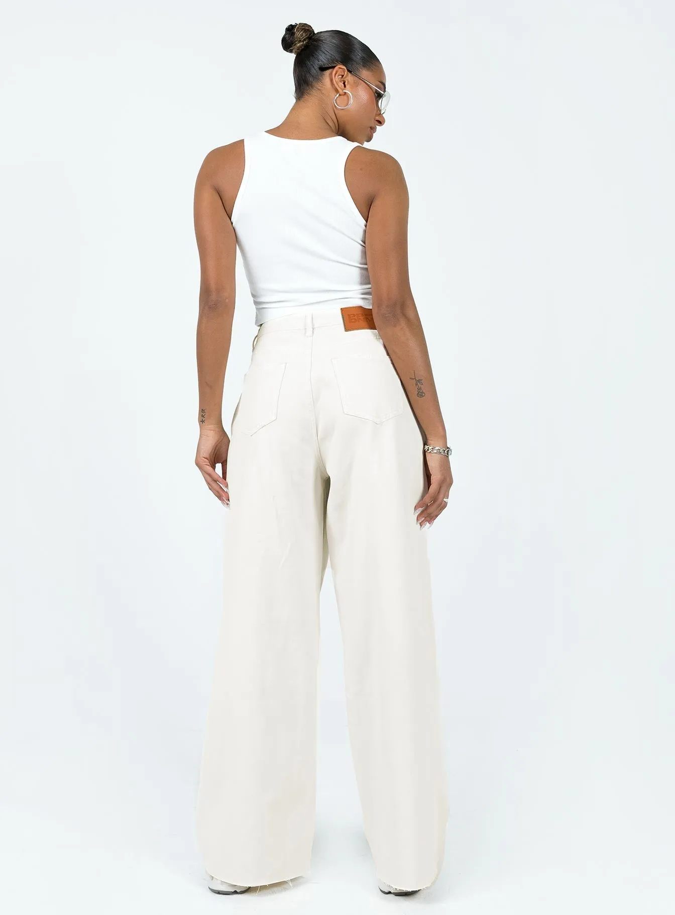 Meyer Wide Leg Jeans Beige