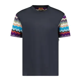 Missoni Arm Zig Zag Logo T-Shirt Midnight Blue