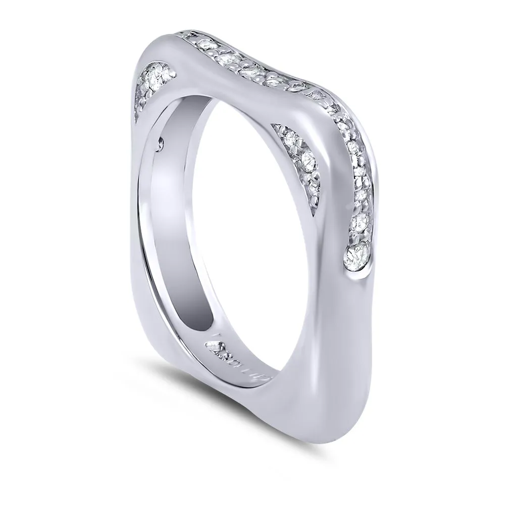 Modern Sensuality Diamond Crescent Jewel Wedding Band