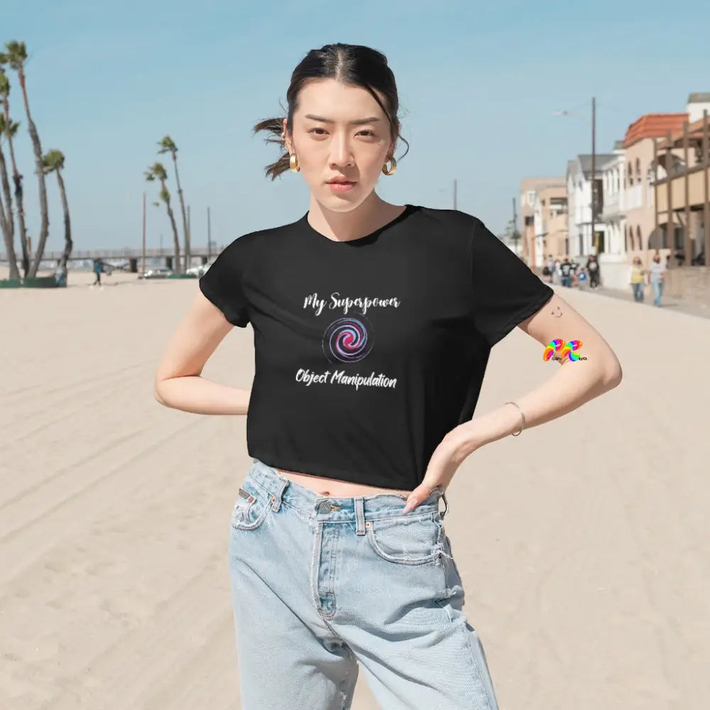 My Superpower Object Manipulation Flowy Crop T-Shirt