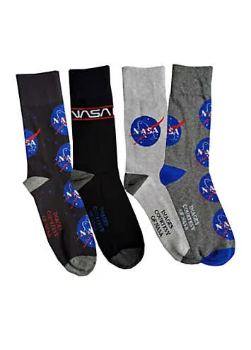 NASA Mens 4Pk Nasa Gift Socks | Grattan