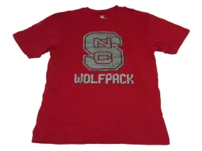 NC State Wolfpack Colosseum Red with Pixel Logo SS Crew Neck T-Shirt (L)