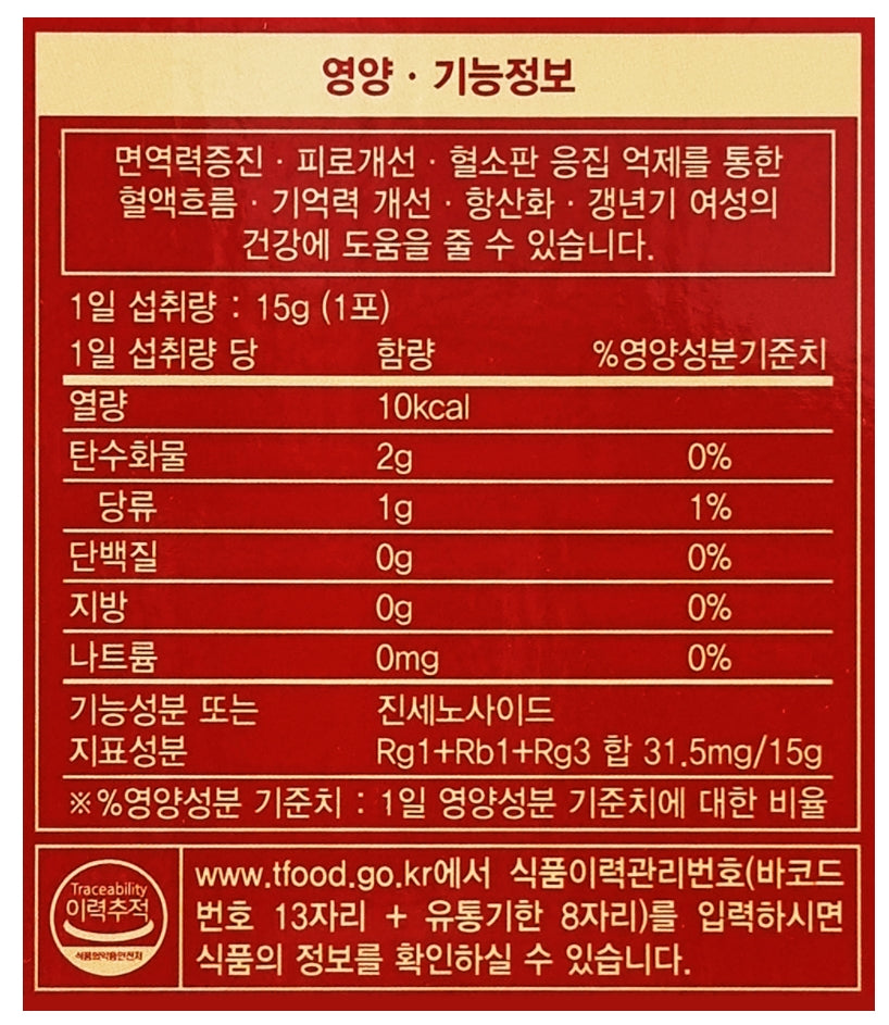 NH 6 Korea 100 Year Red Ginseng Extract Stick Wang 450g Health Supplements Immunity Women Climacteric