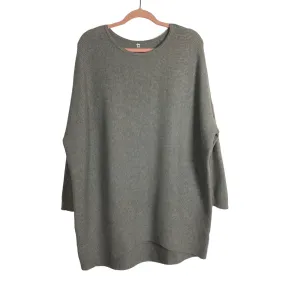 No Brand Gray Ribbed Knit Tunic Sweater- Size S