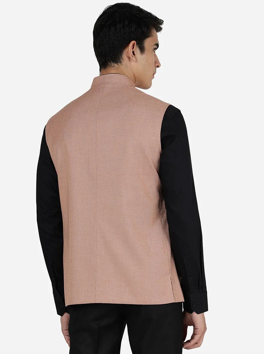 Orange Textured Regular Fit Modi Jacket | JadeBlue