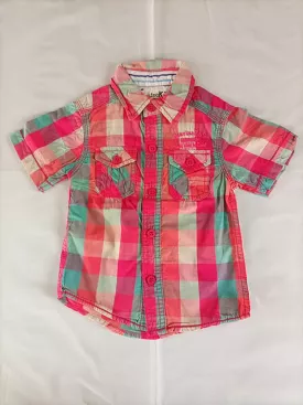 OSH KOSH Boy's Casual Check Shirt - Fushia