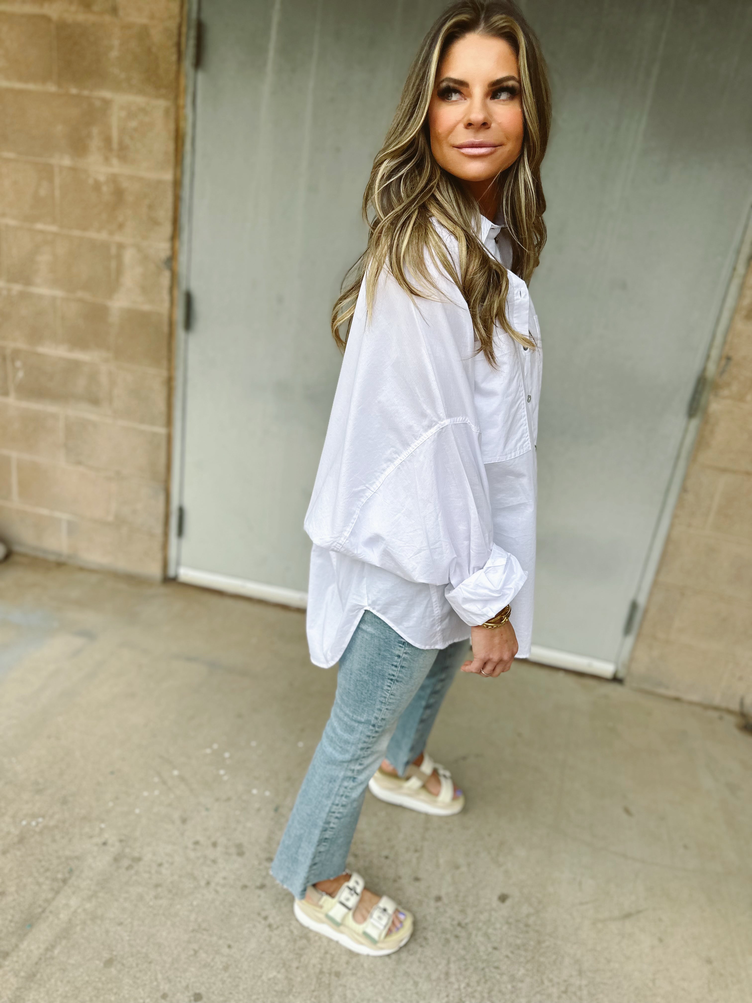 Oversized Button Down | White