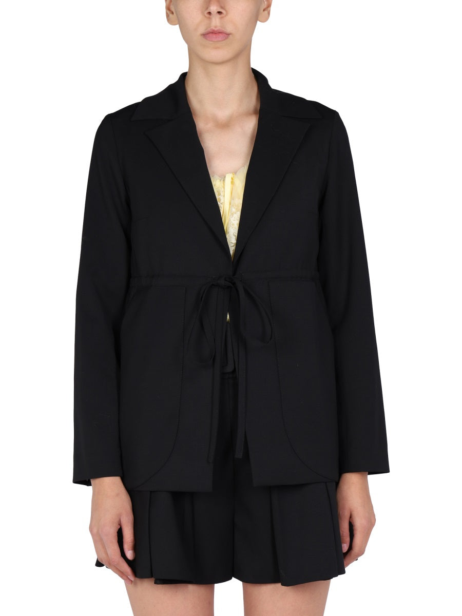 Patou Tied Detail V-Neck Jacket