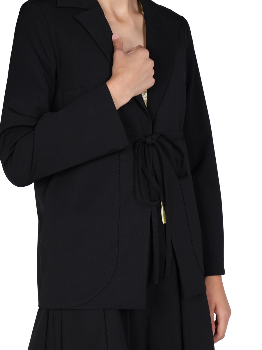 Patou Tied Detail V-Neck Jacket