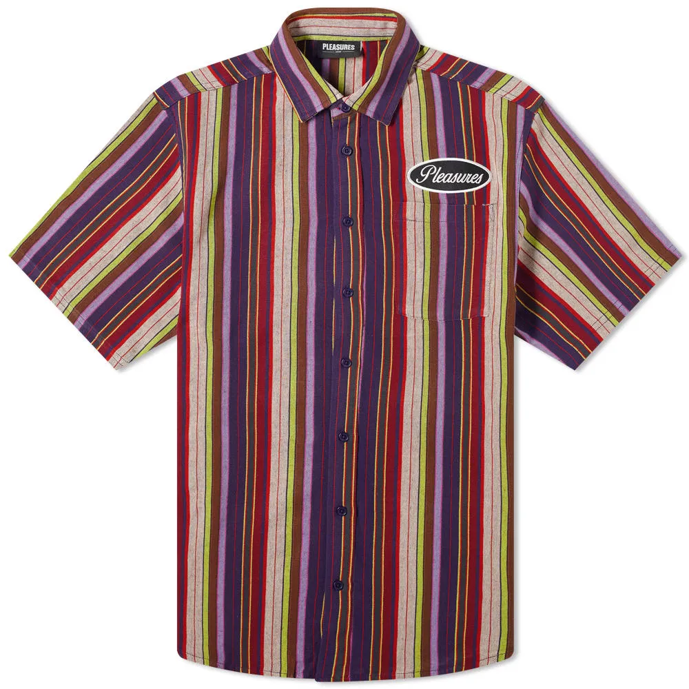 PLEASURES Short Sleeve Nailed Button DownPurple