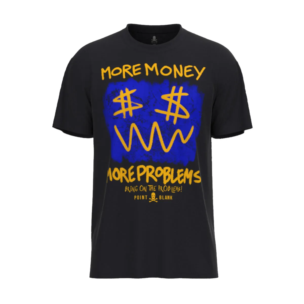 Point Blank Mens More Money More Problem Crew Neck T-Shirt PBMY23TS_10-BLK Black