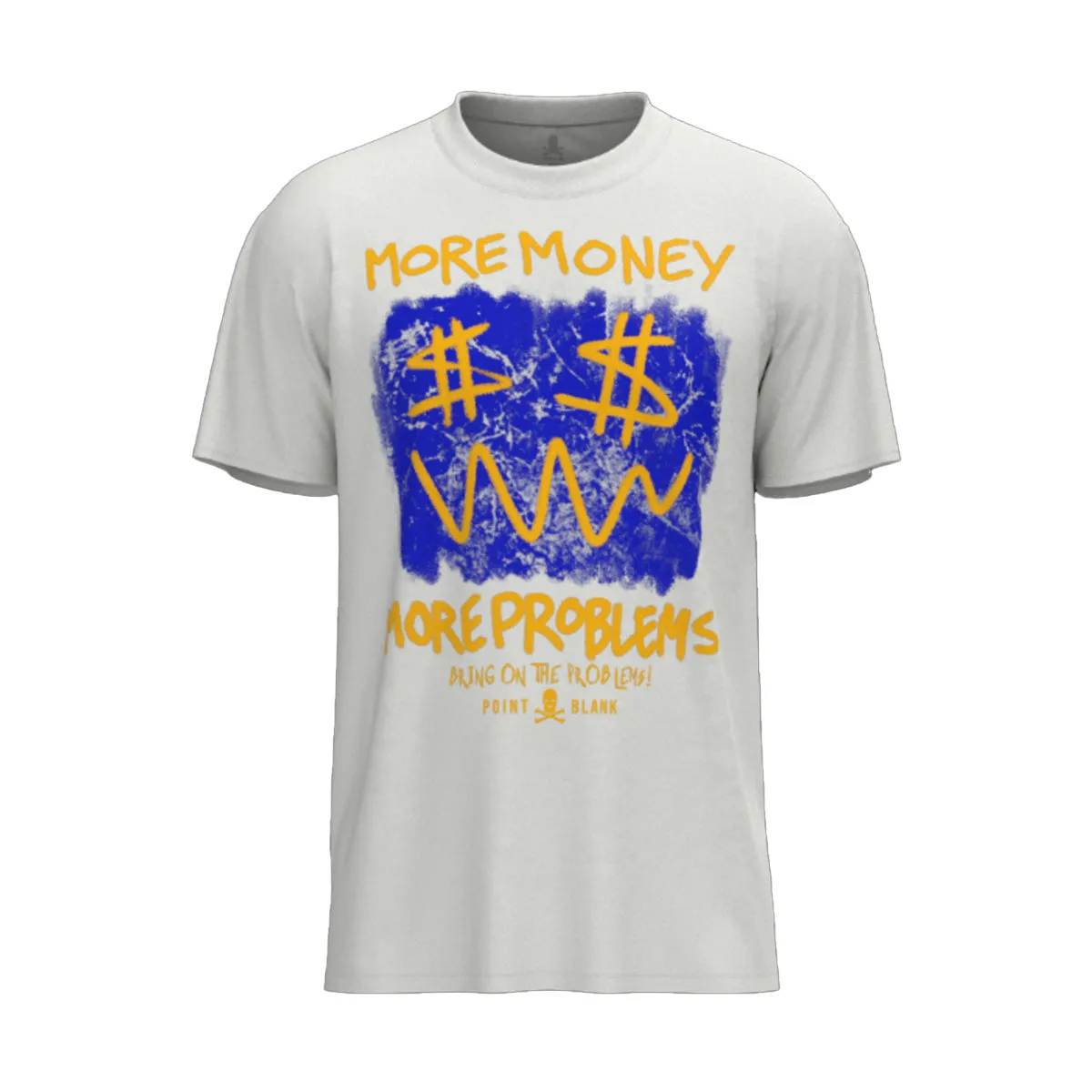 Point Blank Mens More Money More Problem Crew Neck T-Shirt PBMY23TS_10-WHI White