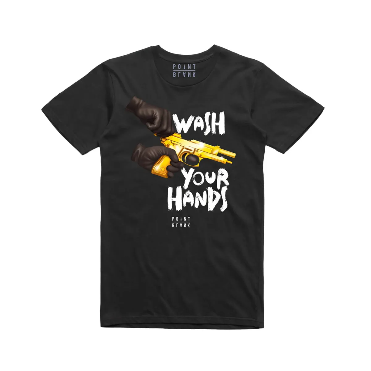 Point Blank Mens Wash Your Hands T-Shirt - Black 100987-2060-BLK