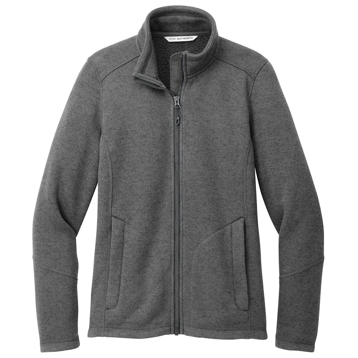 Port Authority Women's Grey Smoke Heather Arc Sweater Fleece Jacket