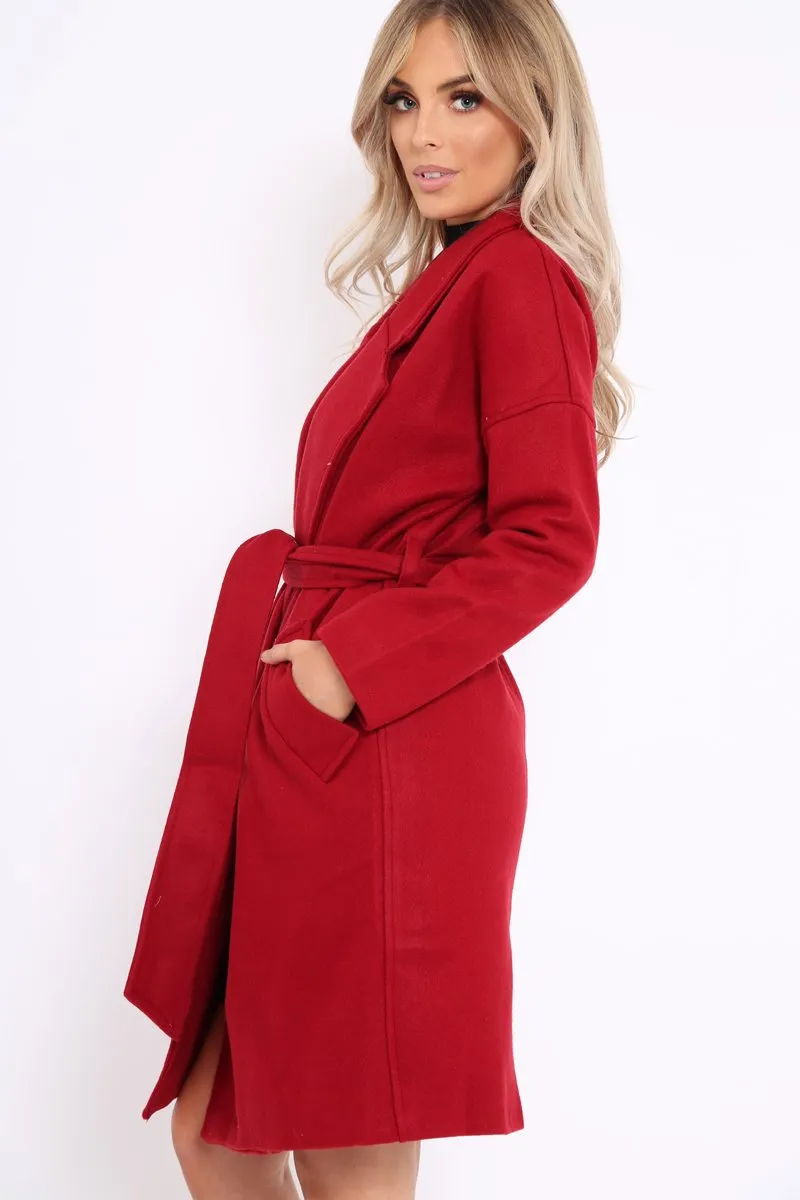 Red Long Duster Coat - Nina