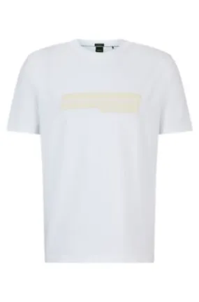 Regular-fit T-shirt in stretch cotton with logo artwork