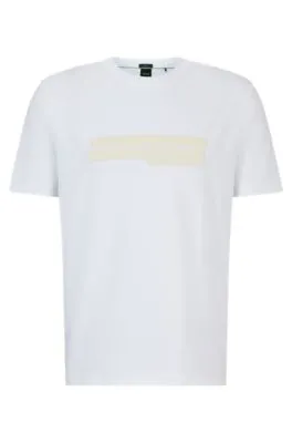 Regular-fit T-shirt in stretch cotton with logo artwork