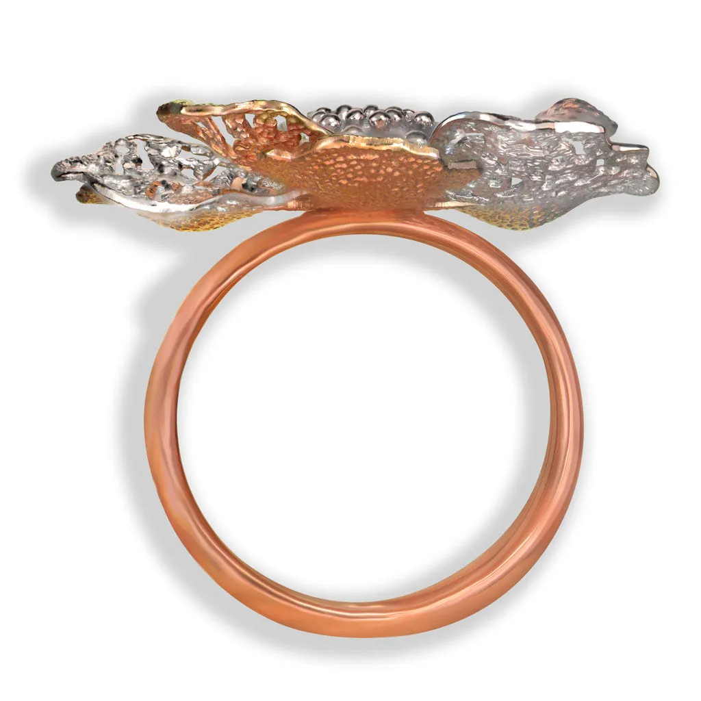 Rose Gold Coronaria Ring with Champagne Diamond