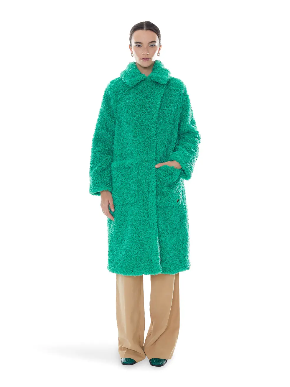 		Ruby  Shamrock Faux Fur Coat	