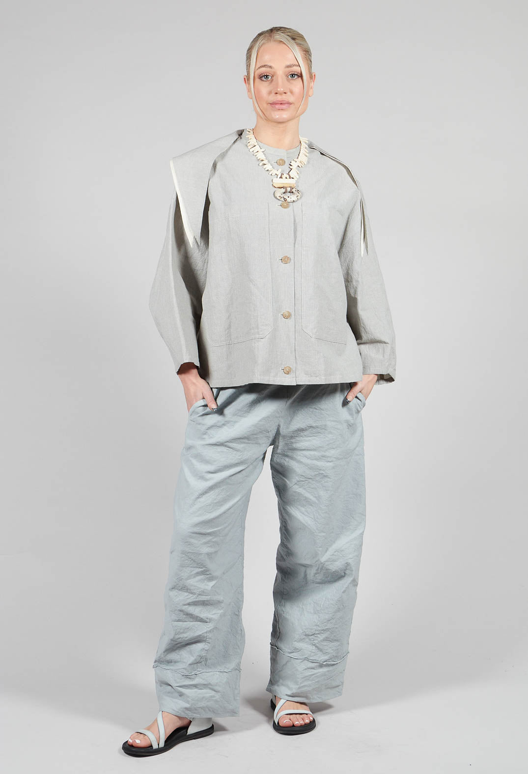 Sailor Collar Jacket in Light Grey