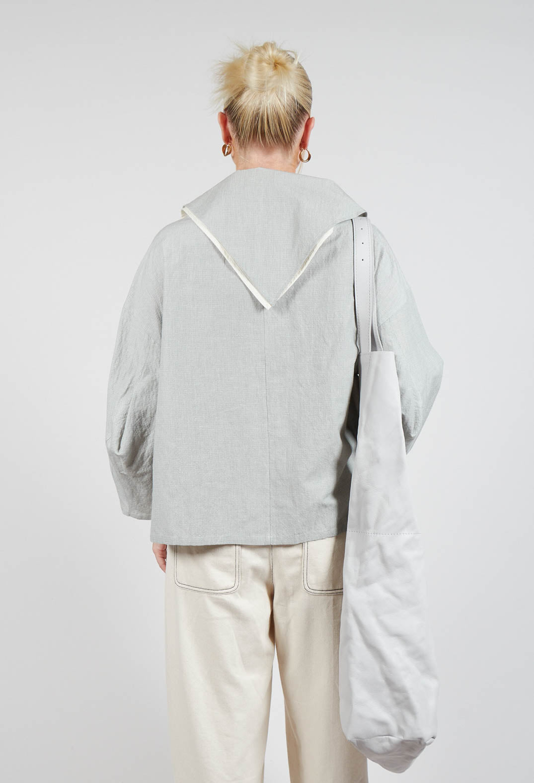 Sailor Collar Jacket in Light Grey