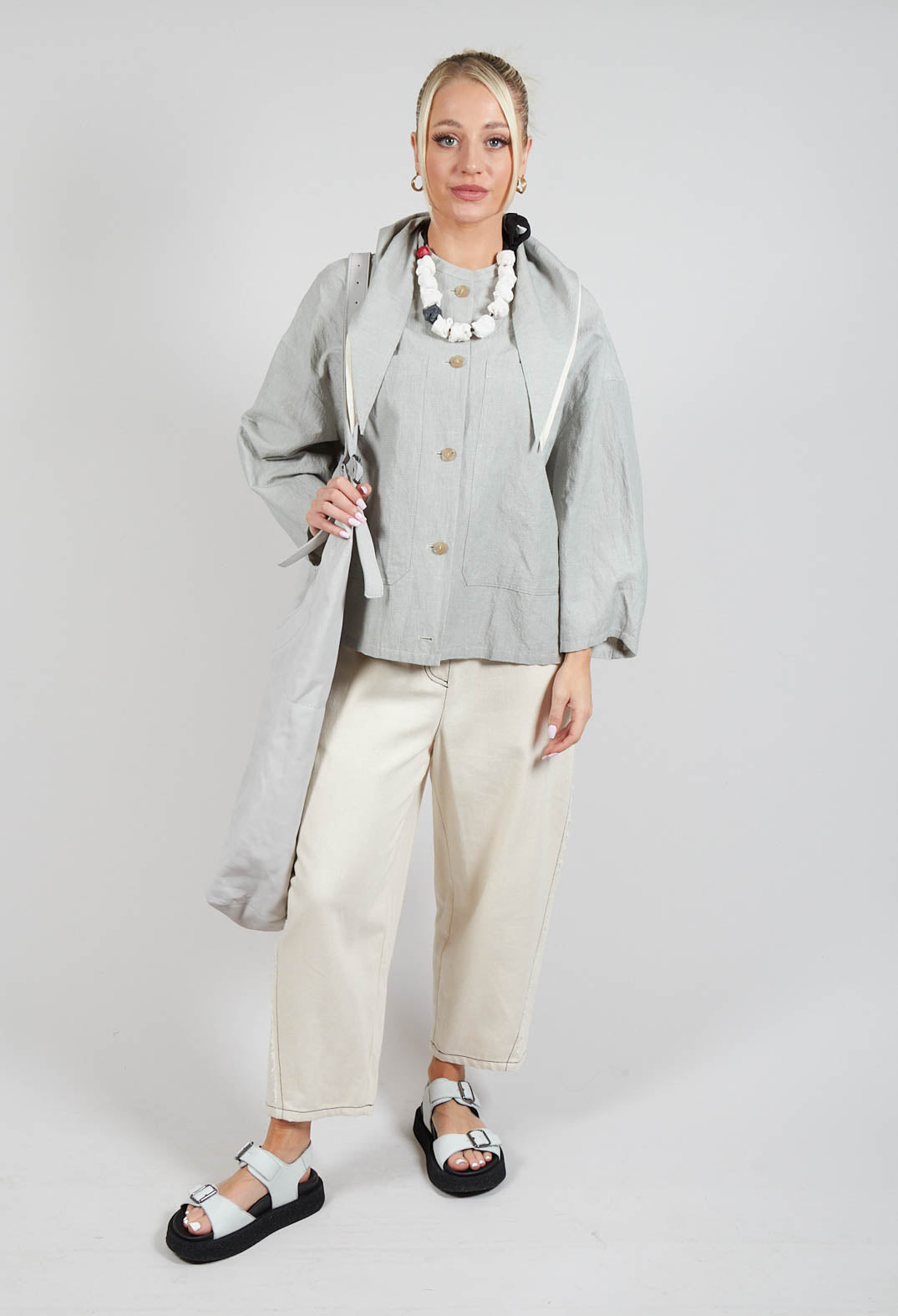 Sailor Collar Jacket in Light Grey