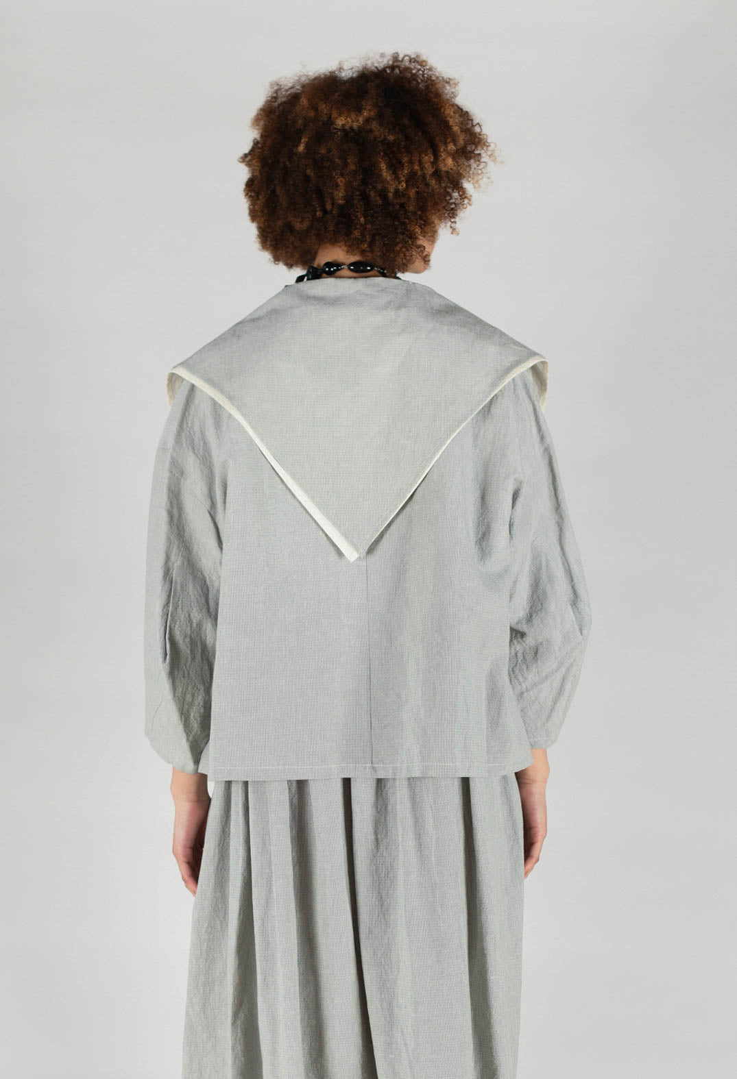 Sailor Collar Jacket in Light Grey