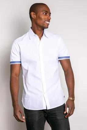 SHORT SLEEVE COTTON BUTTON UP SHIRT