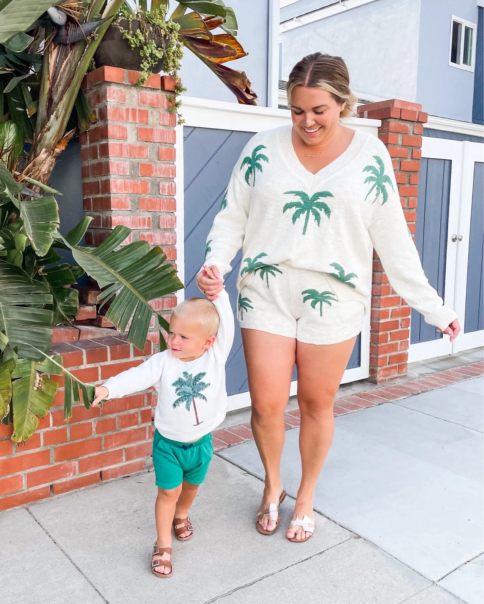 Show Me Your Mumu Palm Tree Print Knit Sweater- Size L (sold out online, we have matching shorts)