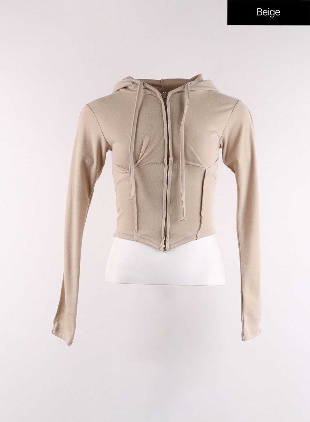 Slim Fit Zip-Up Crop Hoodie CF405