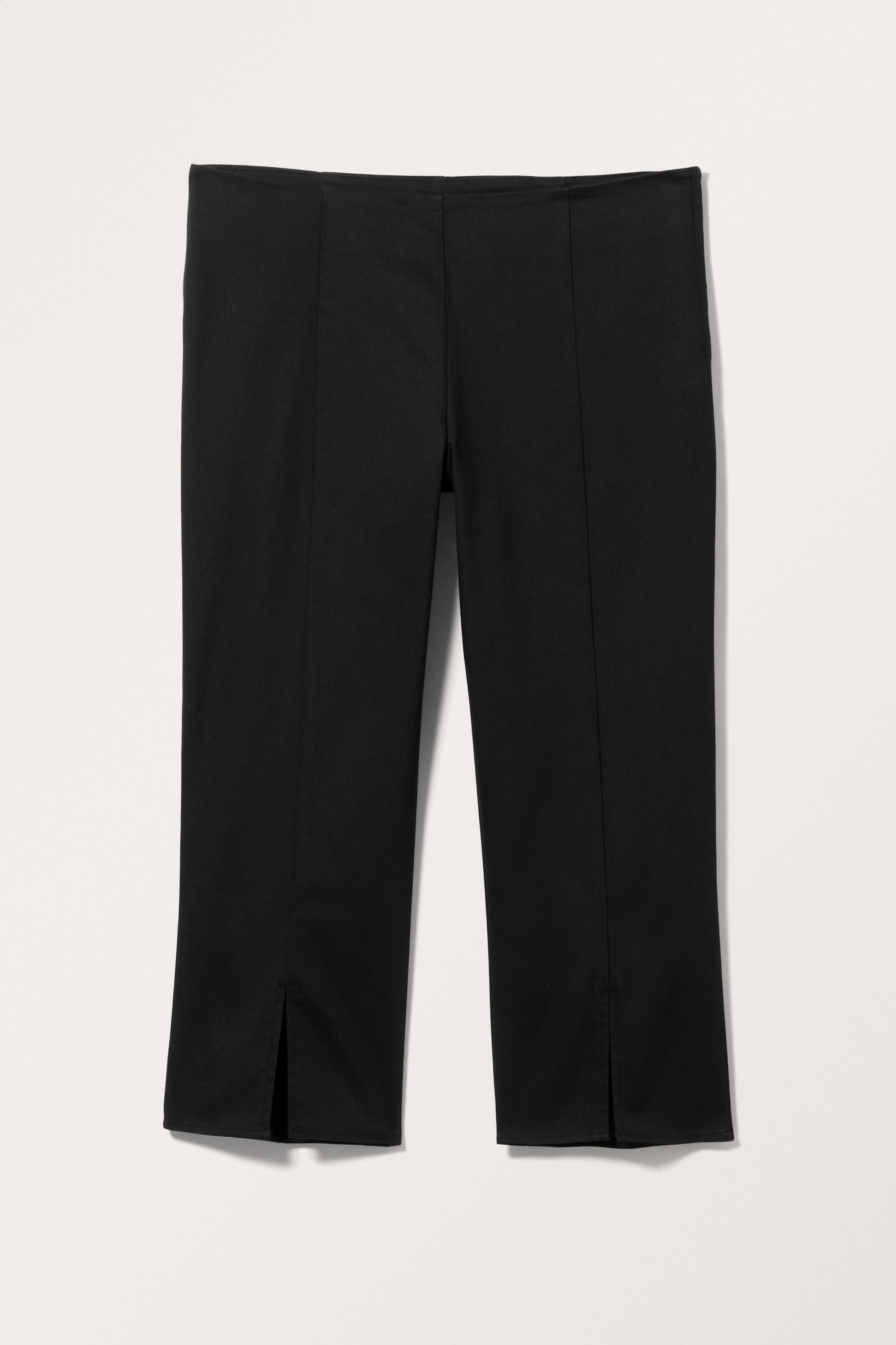 Slitted Capri Trousers - Regular waist - Knee length - Black - Ladies | H&M GB