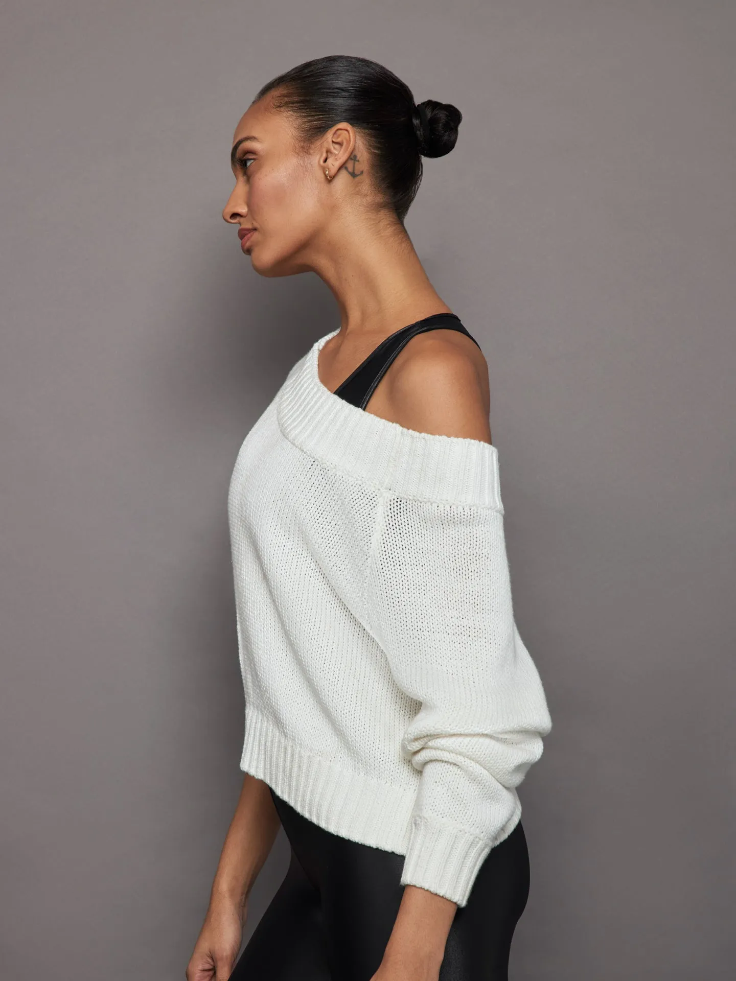 Slouchy Knit Sweater - Off White