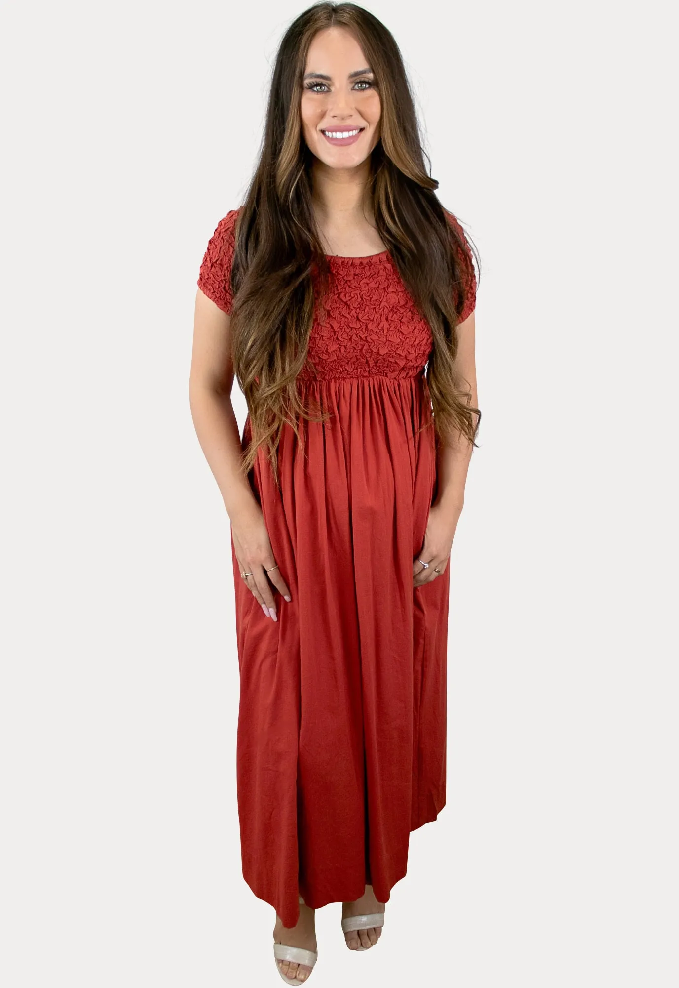 Smock Top Maternity Maxi Dress