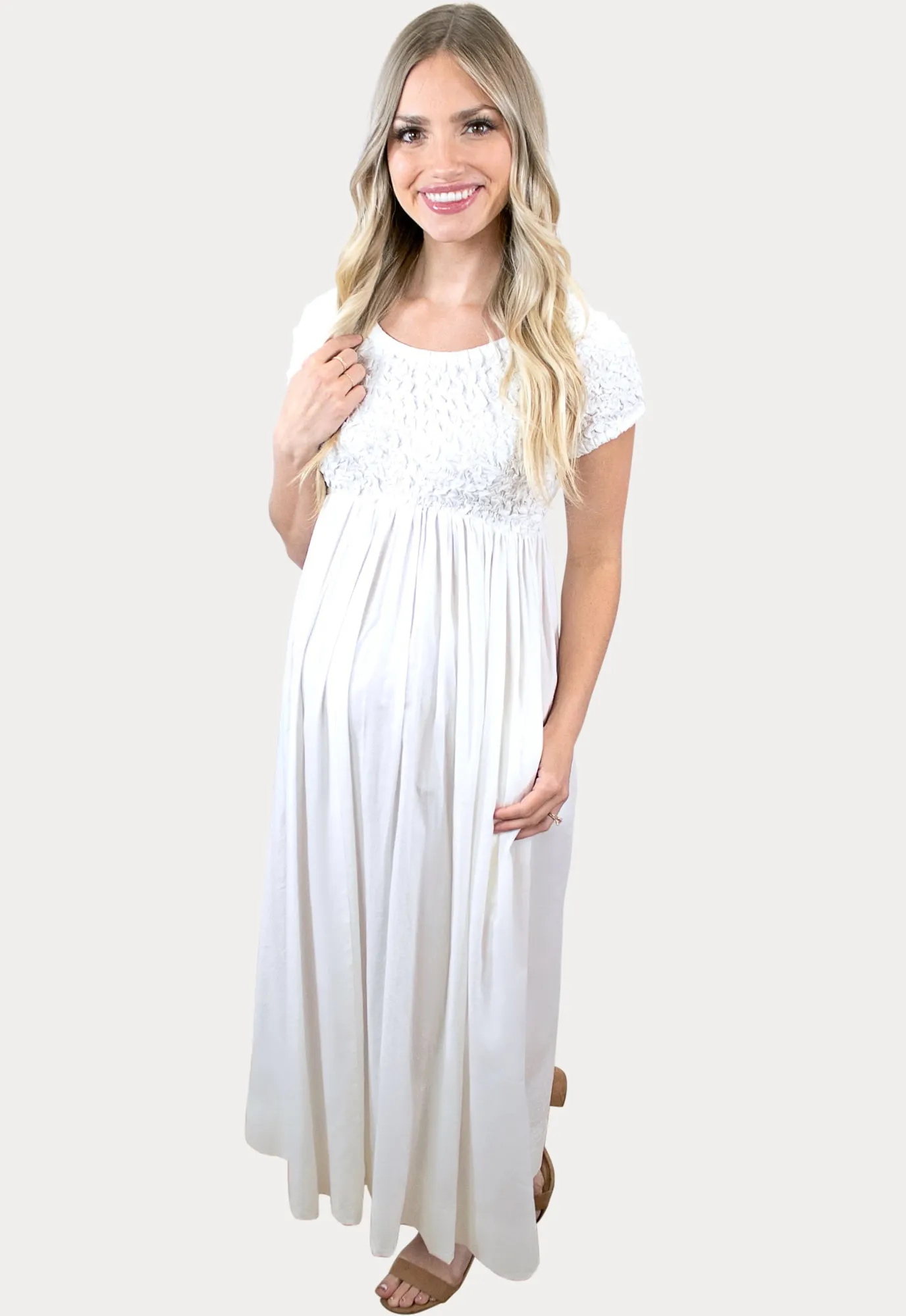 Smock Top Maternity Maxi Dress