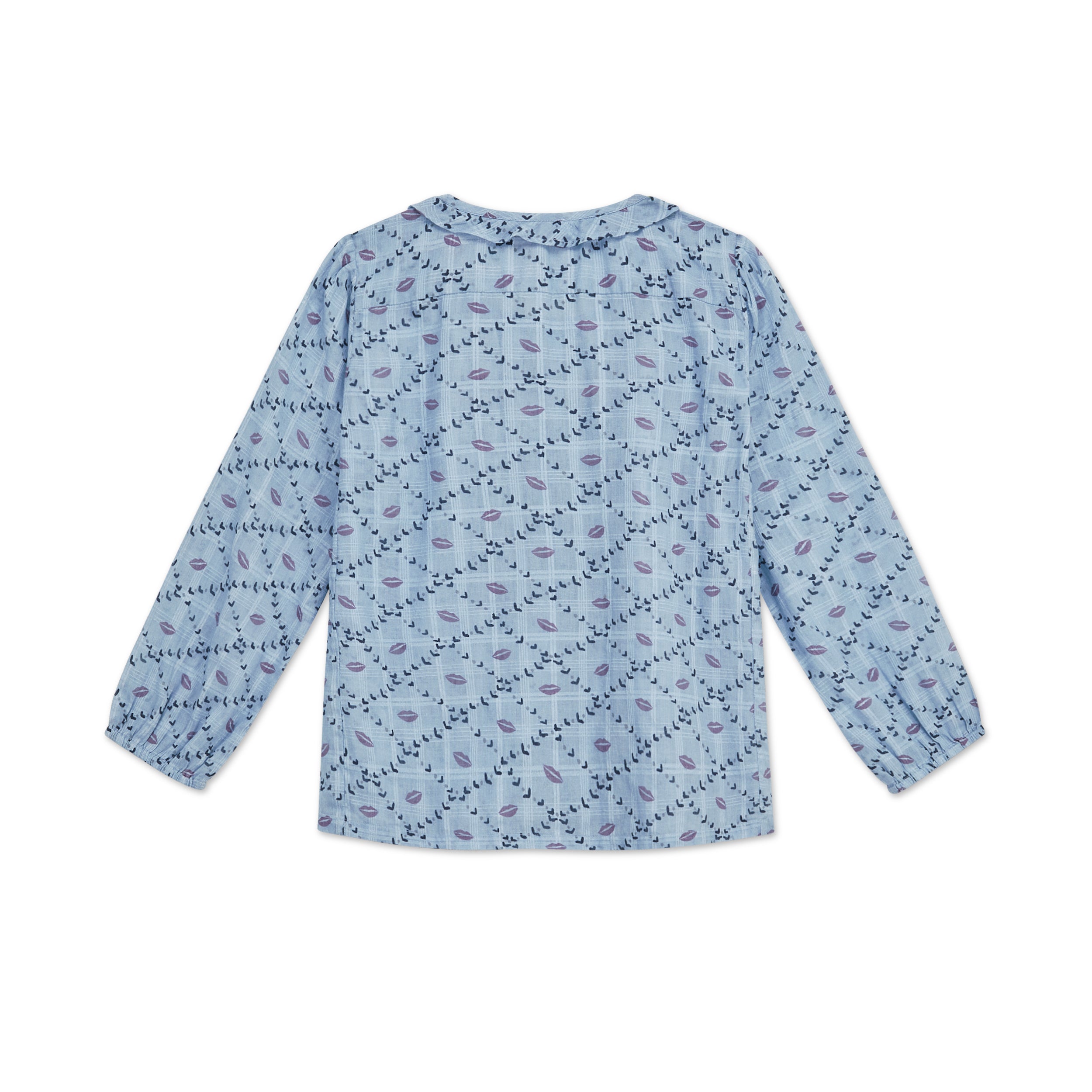 Soft Cotton jacquard Blitsy blue print Diki blouse