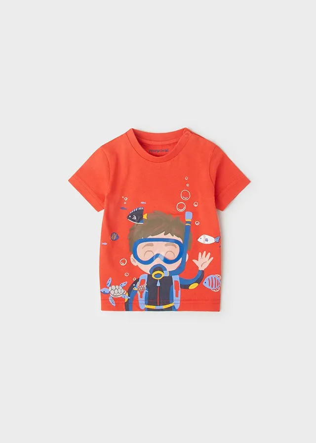 S/s scuba t-shirt for baby boy - Watermelon