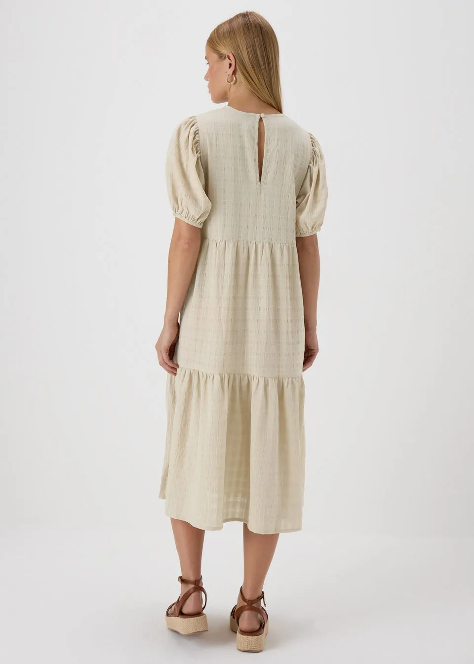 Stone Textured Smock Maxi Dress