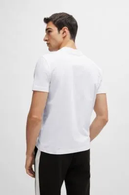 Stretch-cotton regular-fit T-shirt with contrast logo