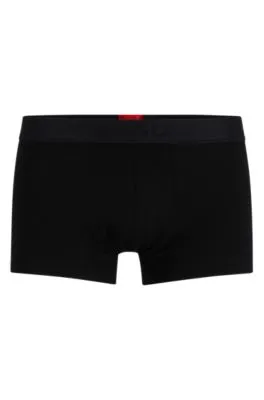 Stretch-cotton trunks with flame logo and branded waistband