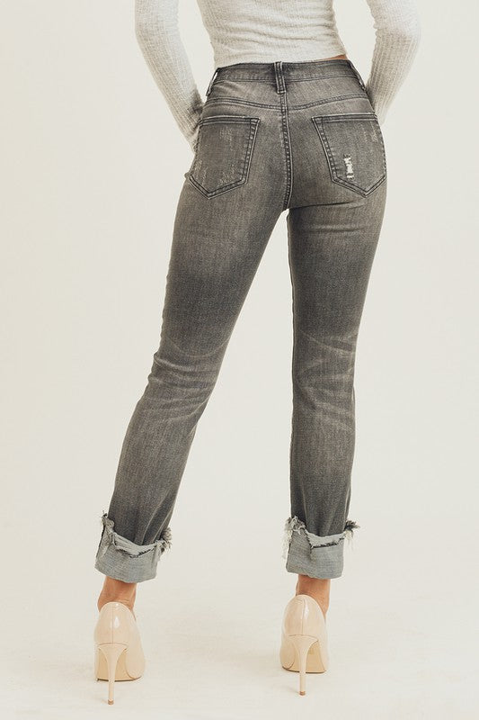 Stunning & Stylish Cuffed Straight Denim (L7)