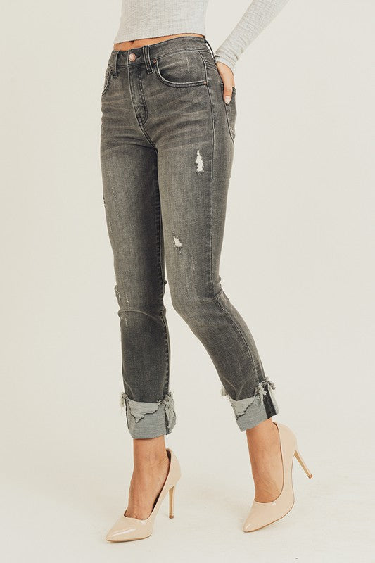 Stunning & Stylish Cuffed Straight Denim (L7)