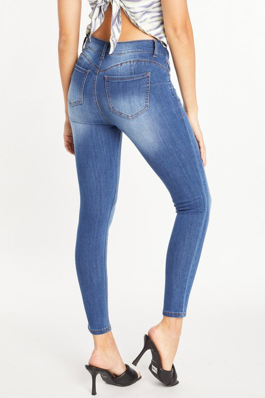 Super Soft Push Up Ankle Skinny Jeans