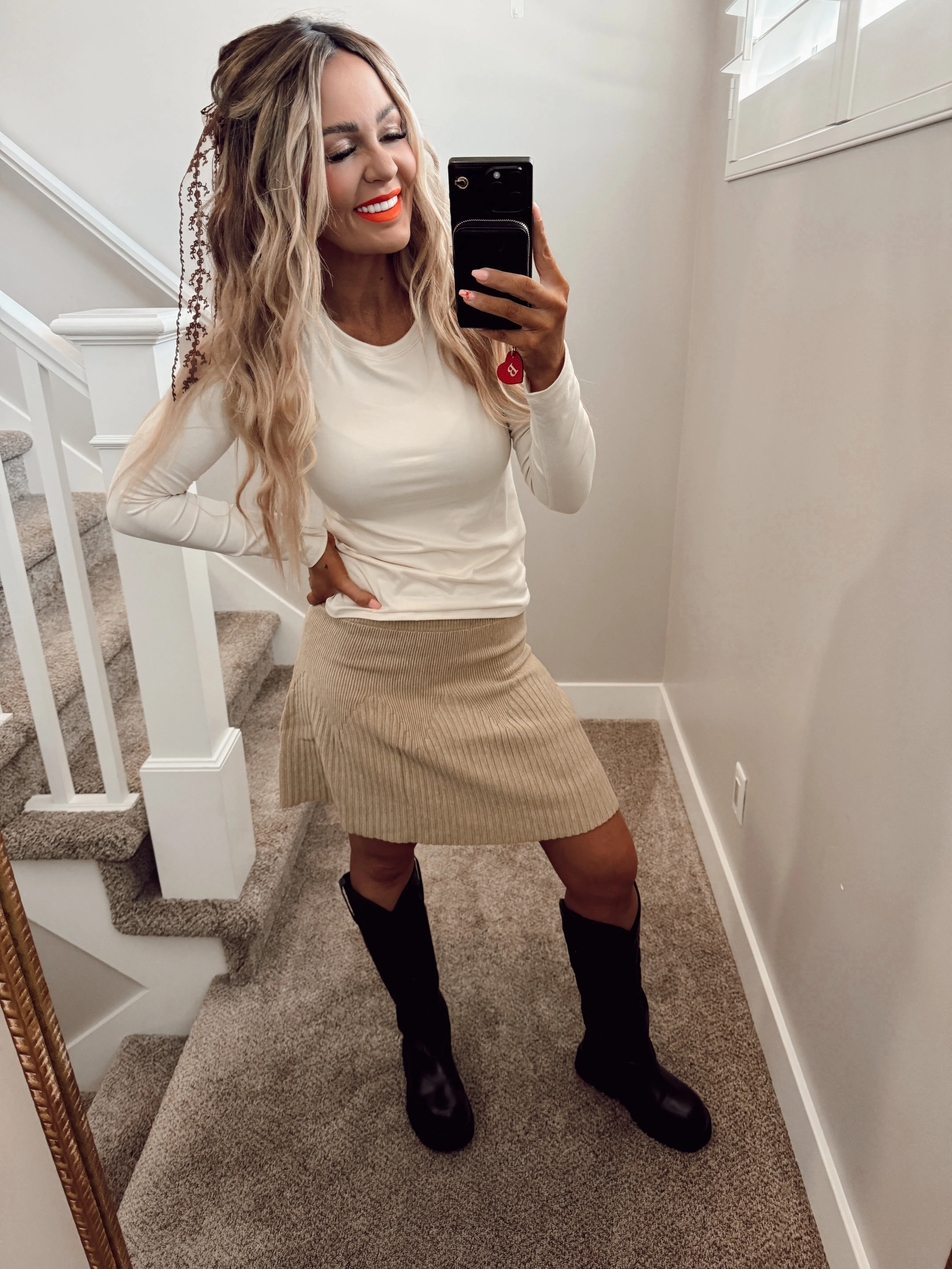 Tan swear skirt