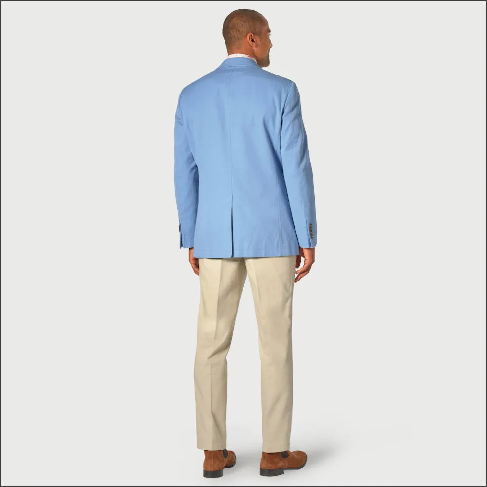 Tatton Sky Blue Cotton Cruise Jacket from Brook Taverner-