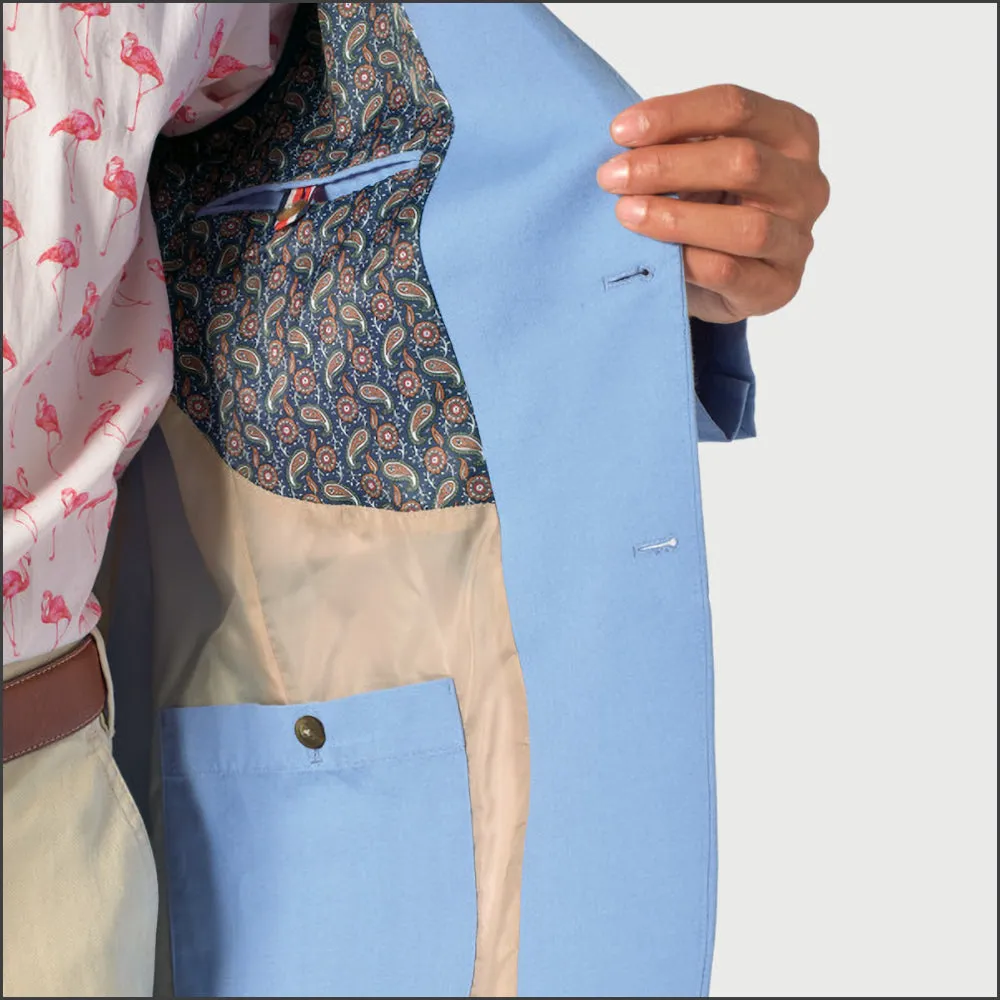 Tatton Sky Blue Cotton Cruise Jacket from Brook Taverner-